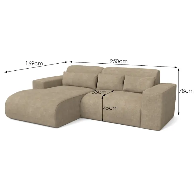 Sarokgarnitúra szett Lumo Mini L Artico Beige,4