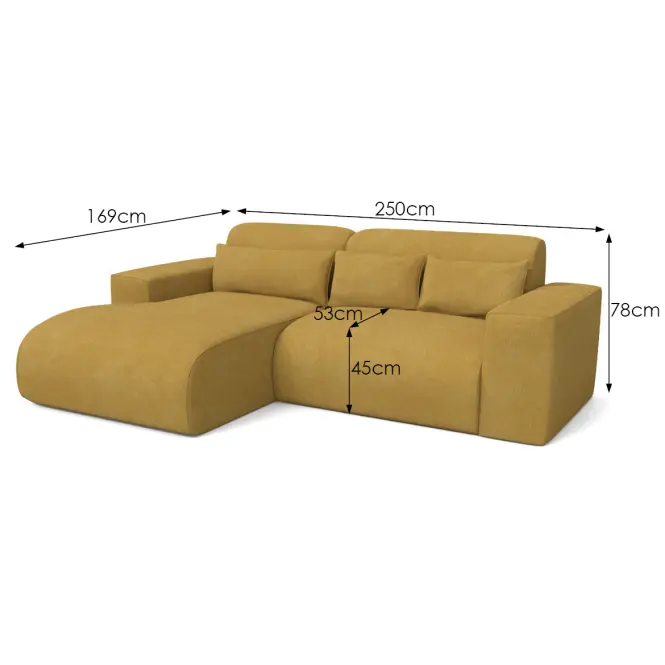 Sarokgarnitúra szett Lumo Mini L Artico Mostaza