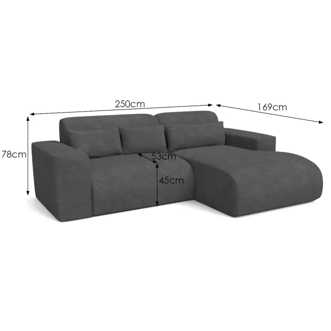 Sarokgarnitúra szett Lumo Mini P Artico Anthracite