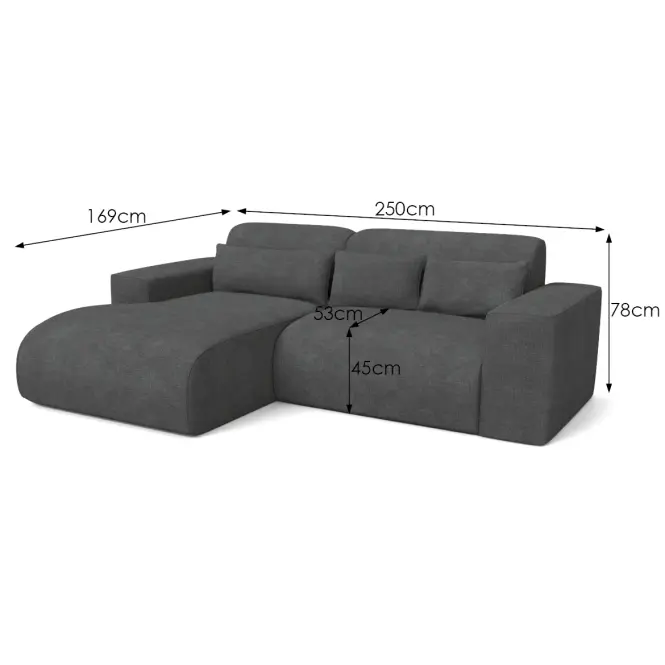 Sarokgarnitúra szett Lumo Mini L Artico Anthracite