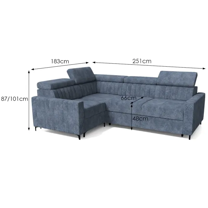 Sarokgarnitúra szett Blue L Solen 23,5
