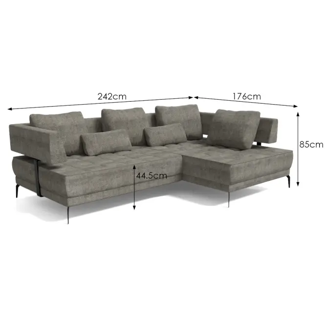 Sarokgarnitúra szett Giotto L elektromos állítással Eden 7 jobbos,4
