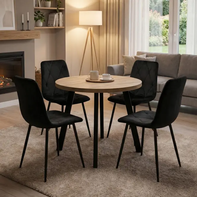 Asztal St-82 80+50cm Wotan/Fekete,6