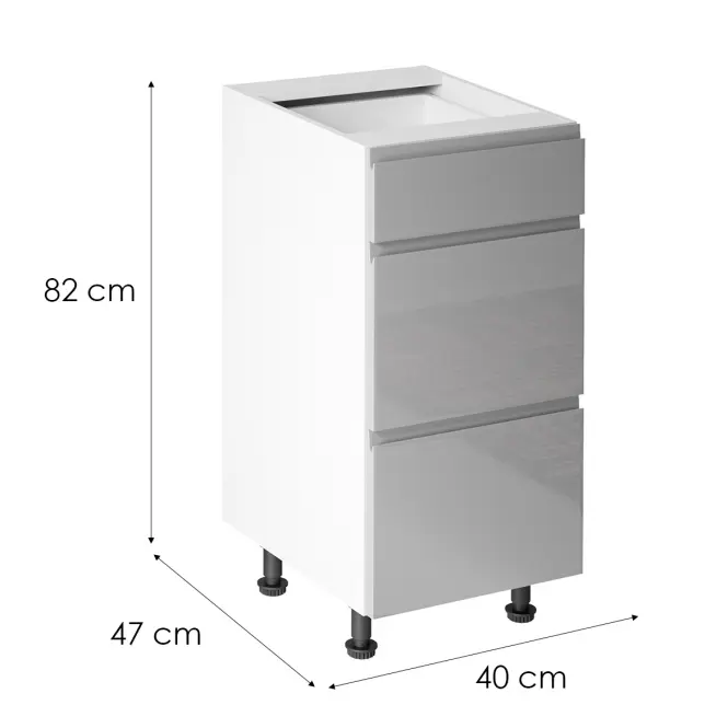 Konyhaszekrény Gardena D40s3 Grey,2