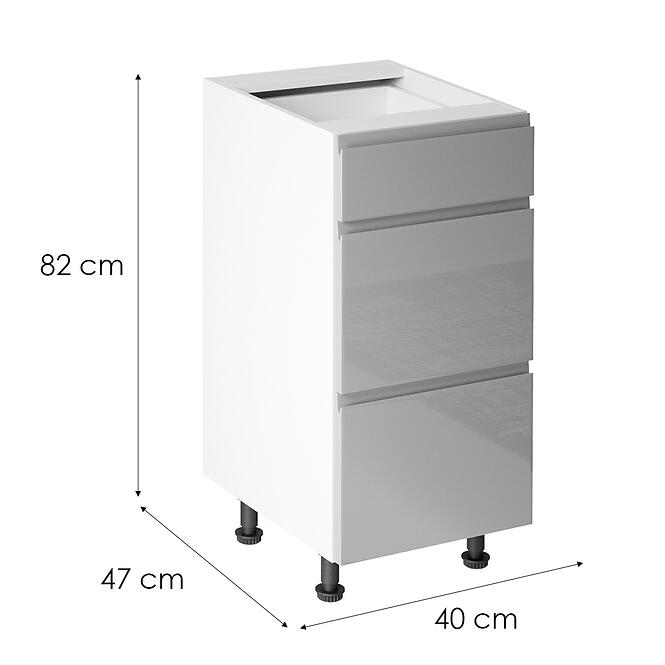 Konyhaszekrény Gardena D40s3 Grey,2