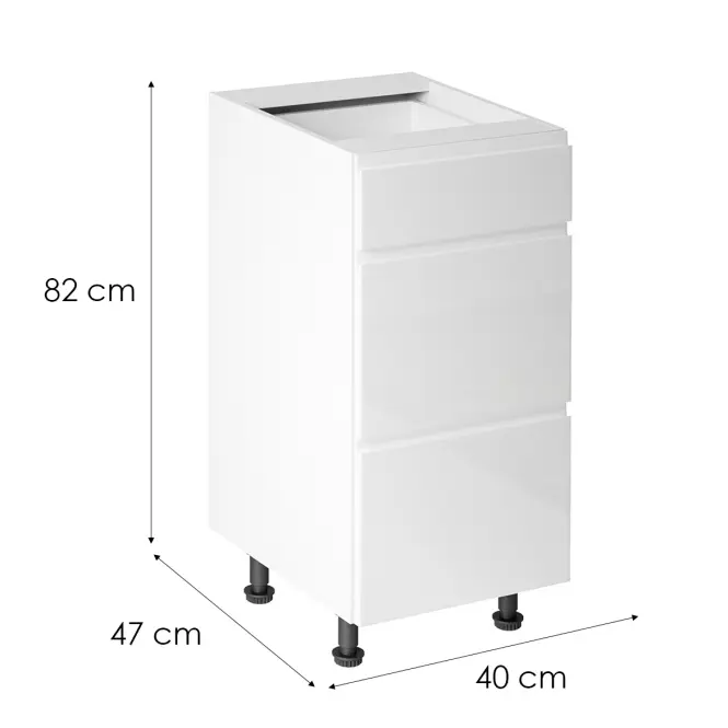 Konyhaszekrény Gardena D40s3 White,2