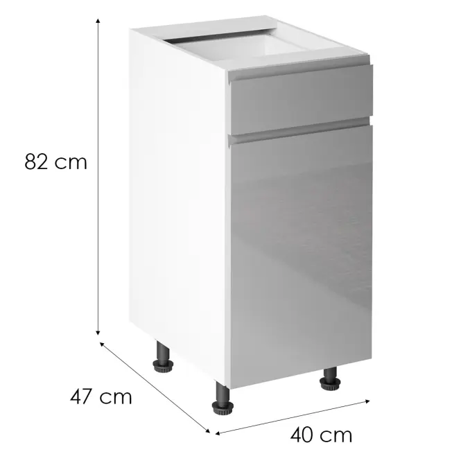 Konyhaszekrény Gardena D40s1 L Grey,2