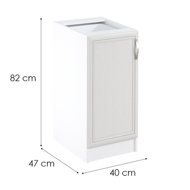 Konyhaszekrény Sycylia D40 L Fehér/Tölgy Lancelot,2