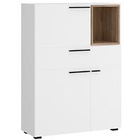 Komód Marlow MRLK01 3D1S fehér alpesi/tölgy honey castello