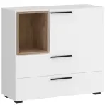 Komód Marlow MRLK02 1D2S fehér alpesi/tölgy honey castello
