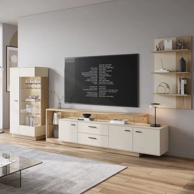 Komód Meolo MLLK01 U118/D232 2D4S cashmere/tölgy cremona,4