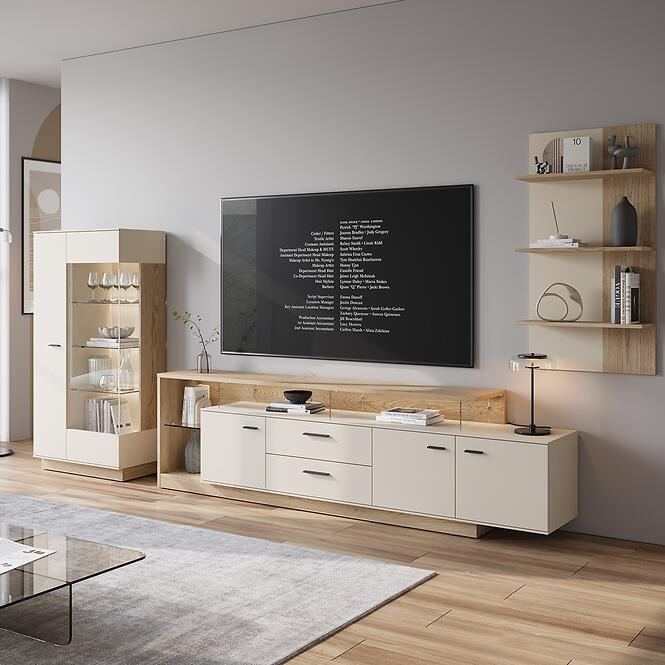 Komód Meolo MLLK01 U118/D232 2D4S cashmere/tölgy cremona,4