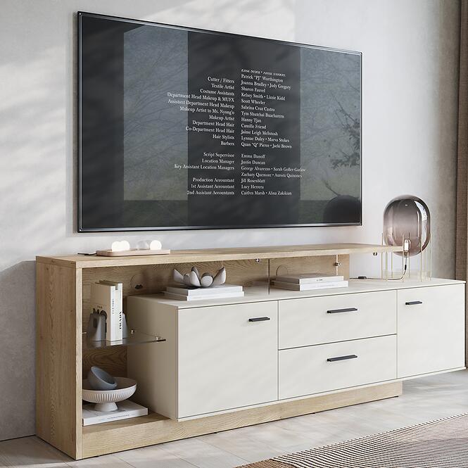Komód Meolo MLLK01 U118/D232 2D4S cashmere/tölgy cremona,8