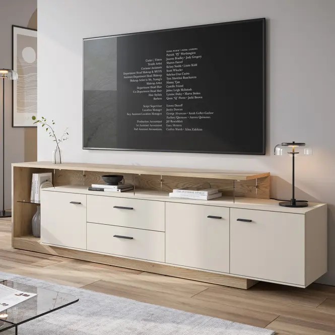 Komód Meolo MLLK01 U118/D232 2D4S cashmere/tölgy cremona,9
