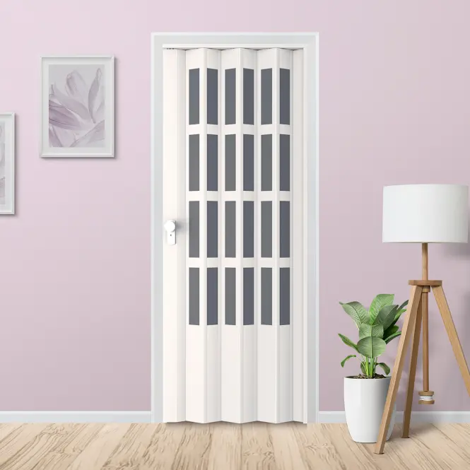Harmonika ajtó PVC Lugano Off-White,5