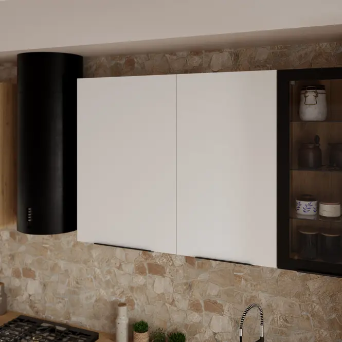 Konyhaszekrény - vitrin fekete/artisan 60DW 1F BB,9