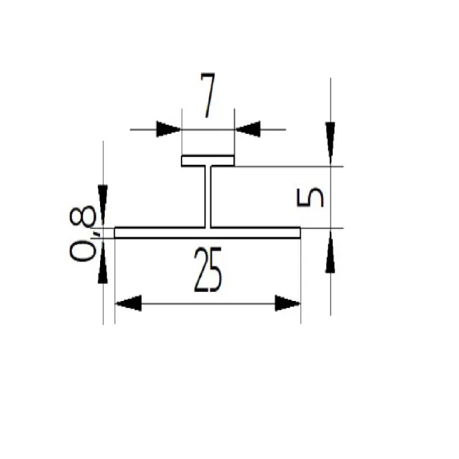 SPC H-toldóprofil, 2,8 m 9005 fekete,2