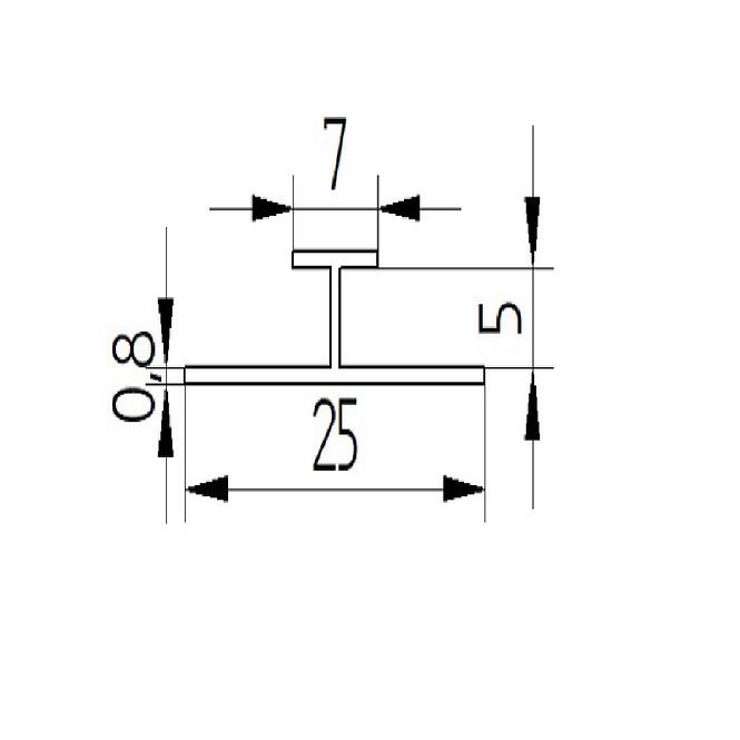 SPC H-toldóprofil, 2,8 m 9005 fekete,2