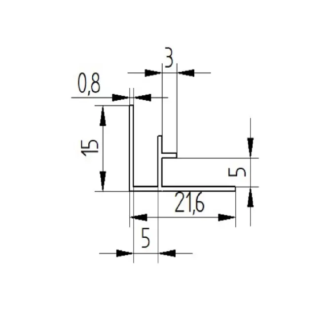 SPC belső sarokprofil, 2,8 m 9005 fekete,2