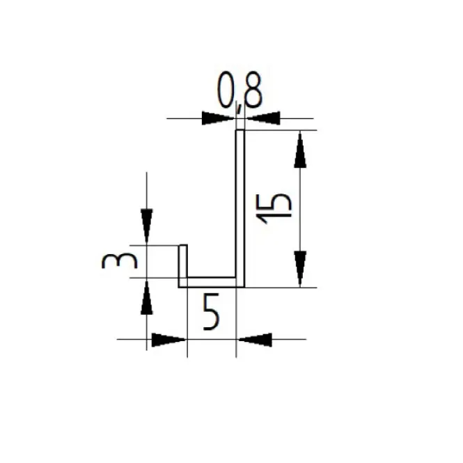 SPC J-indítóprofil, 2,8 m 9005 fekete