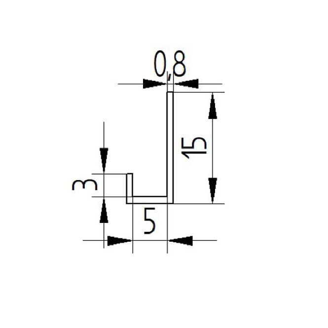 SPC J-indítóprofil, 2,8 m 9005 fekete