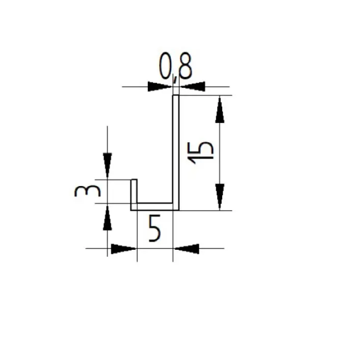 SPC J-indítóprofil, 2,8 m C-0 ezüst,2