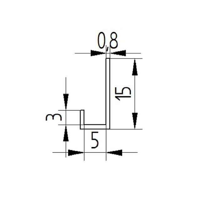 SPC J-indítóprofil, 2,8 m C-0 ezüst,2