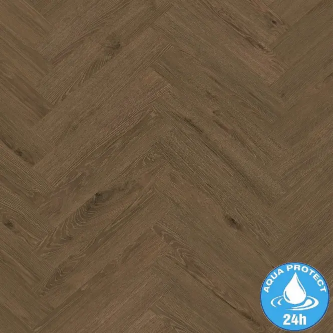 Laminált padló vízálló Tölgy Dark Montanara 8mm AC5 Herringbone K849