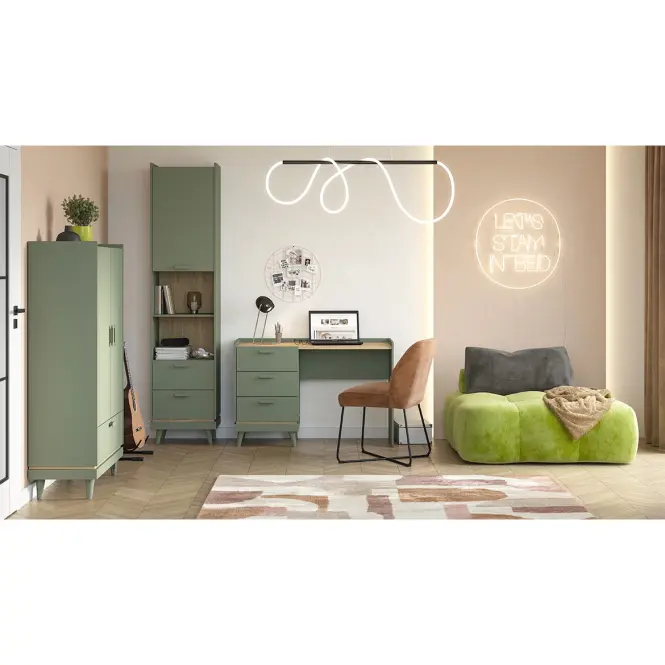 Íróasztal Scandi 03 Tölgy Olaj/zöld,9