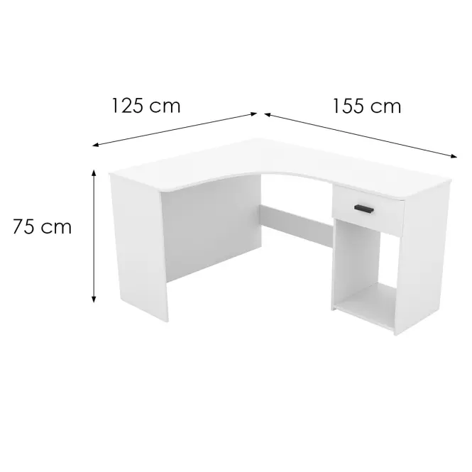 Íróasztal sarok Corner Fehér