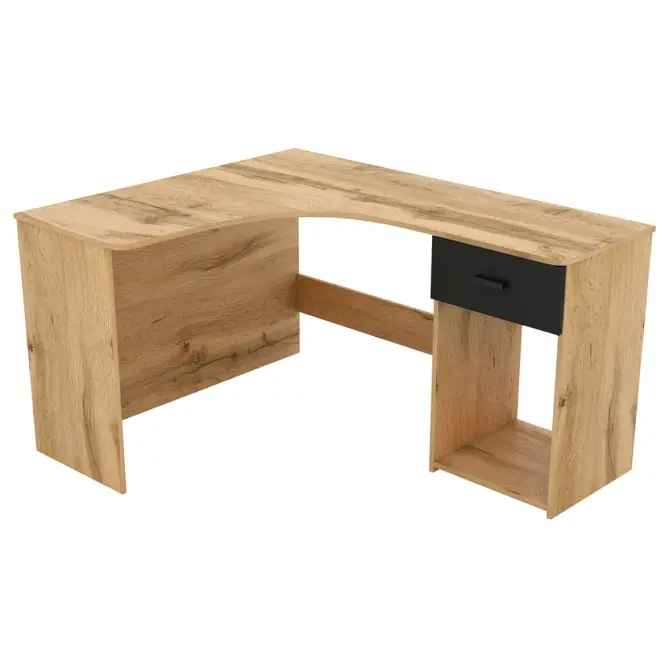 Íróasztal sarok Corner Tölgy Wotan/Fekete