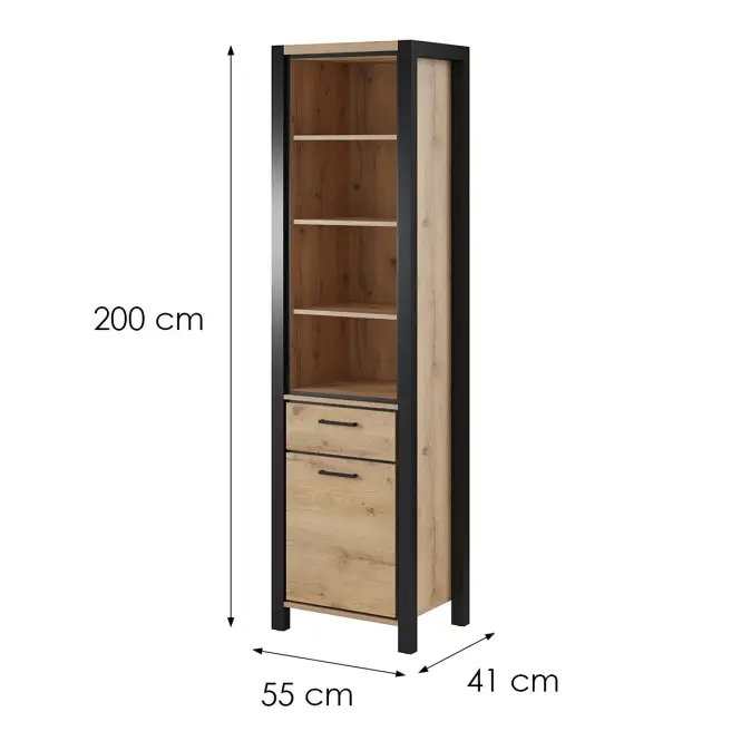 Vitrin 1d1s Aktiv 5 Tölgy Taurus/Fekete