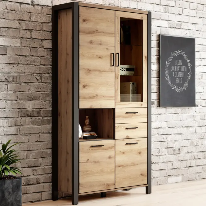 Vitrin 4d2s Aktiv 13 Tölgy Taurus/Fekete,5