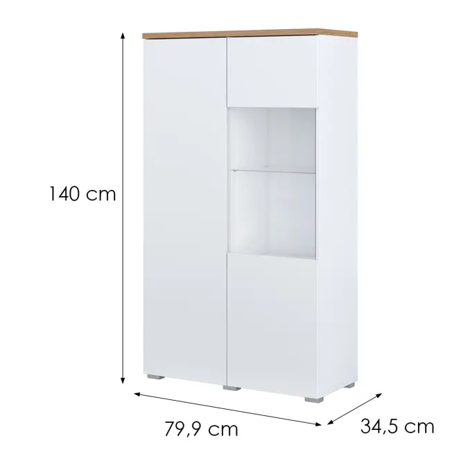 Vitrin 2d Modo 44 Tölgy Mauvella/Fehér,2