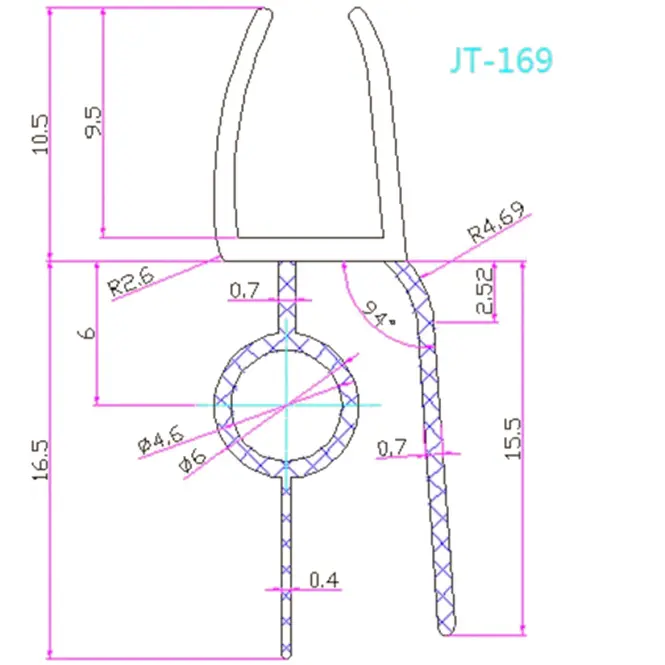 Alsó tömítés 5 mm színtelen,2