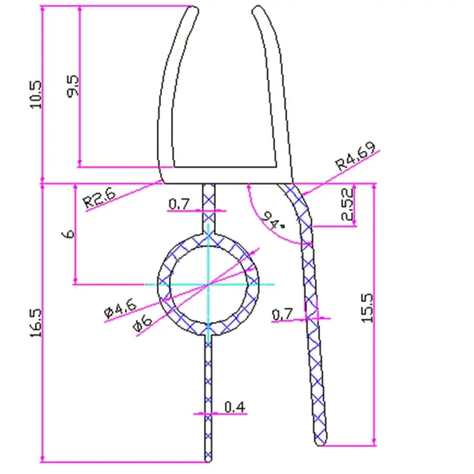 Alsó tömítés 6 mm színtelen