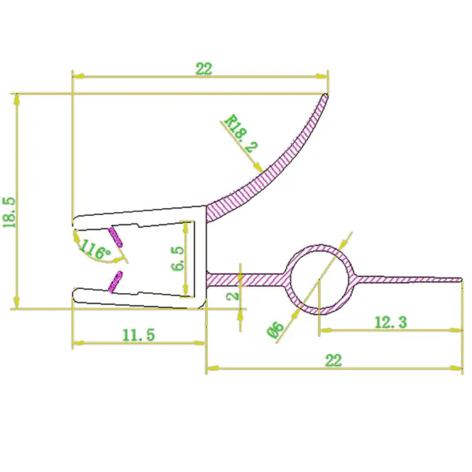 Alsó tömítés 6 mm színtelen,2