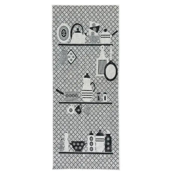 Szőnyeg Kitchen 0,8/2,0 11107b Sxs fehér/fekete 13