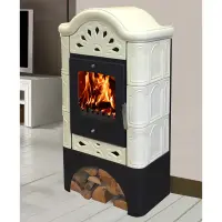 Kemence acél-kályhás Bergento II drab 6 kW