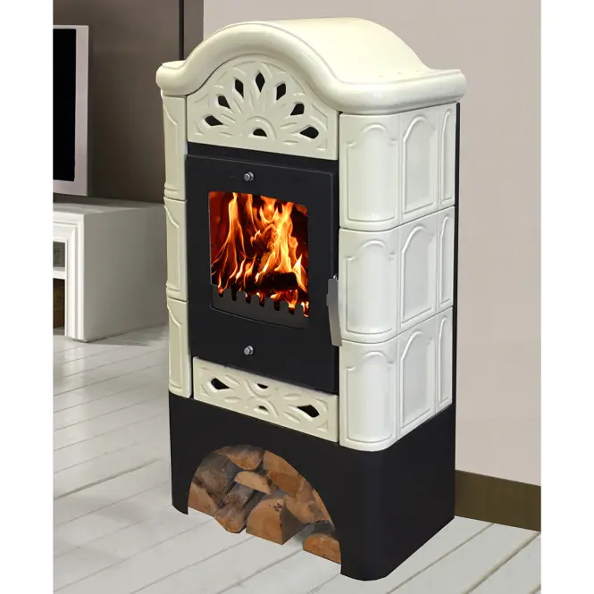 Kemence acél-kályhás Bergento II drab 6 kW