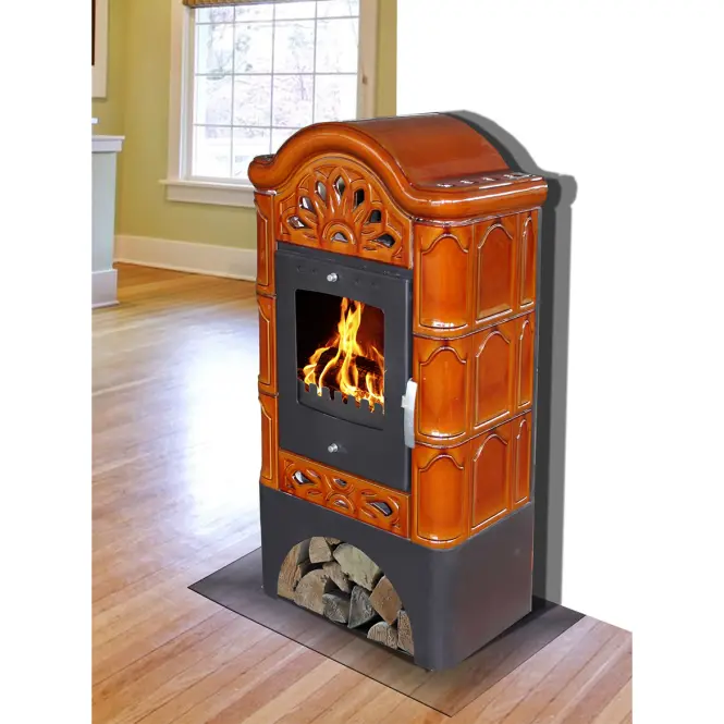 Kemence acél-kályhás Bergento II goldbrown 6 kW