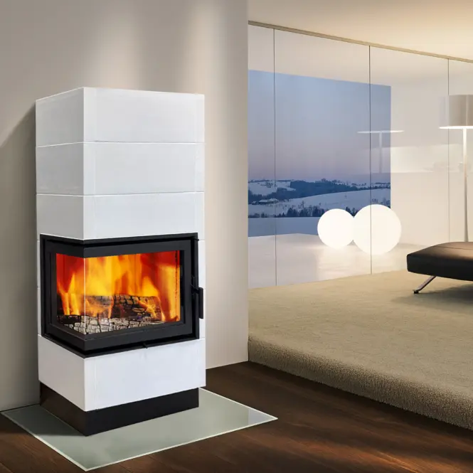 Kemence acél-kályhás Erfurt balos perlwhite 10 kW