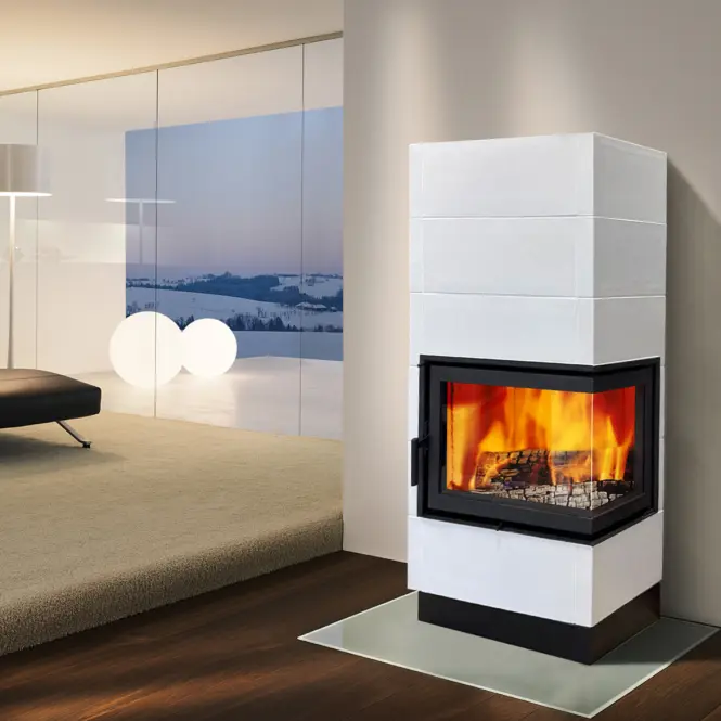 Kemence acél-kályhás Erfurt jobbos perlwhite 10 kW