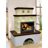 Kemence acél-kályhás Salzburg creme/coffebrown 9 kW