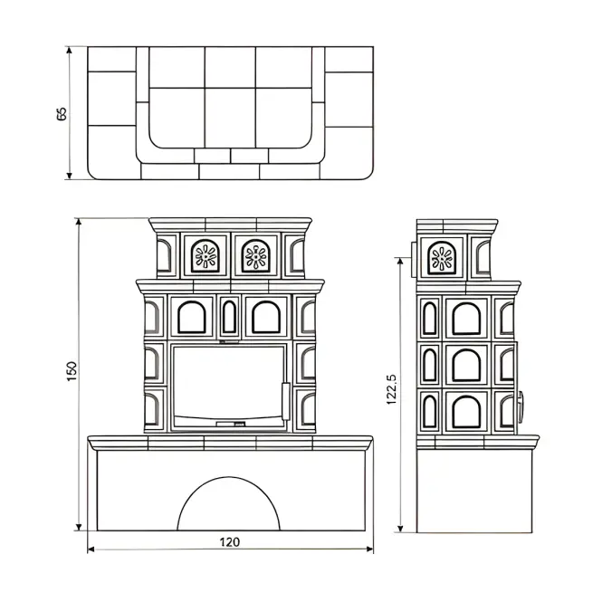 Kemence acél-kályhás Salzburg creme/coffebrown 9 kW