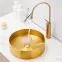Mosdókagyló lapon Iron Round gold,2