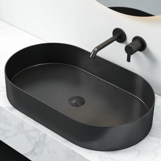 Mosdókagyló lapon Iron Oval black,2