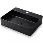 Mosdókagyló lapon Rectangle black 1/0