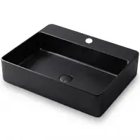 Mosdókagyló lapon Rectangle black 1/0