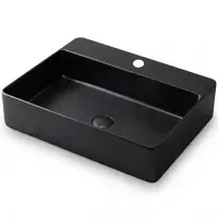 Mosdókagyló lapon Rectangle black 1/0